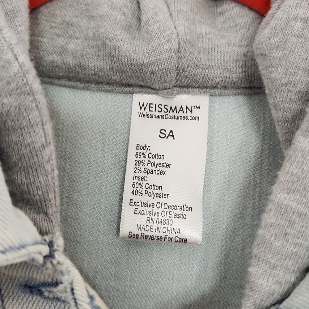 Weissman Hooded Denim Jacket Costume Layered Gray Hoodie Youth SA - Picture 3 of 12